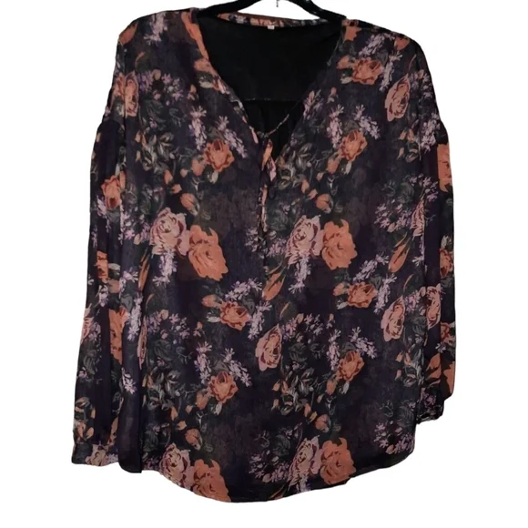Floral Long Sleeve Blouse Size 2XL - Picture 8 of 8